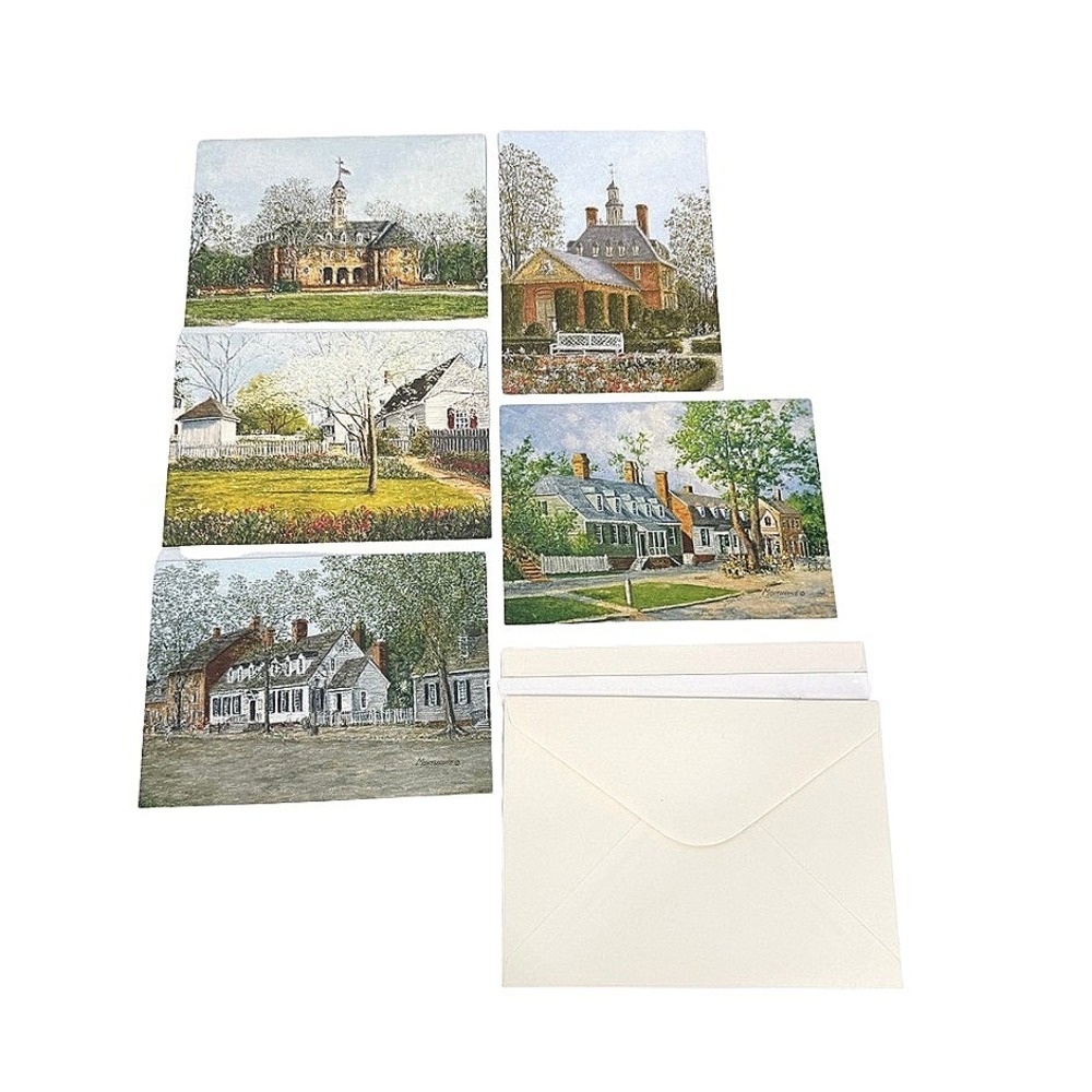Colonial Williamsburg Note Cards Stationery Monturano VTG Souvenir Ephemera